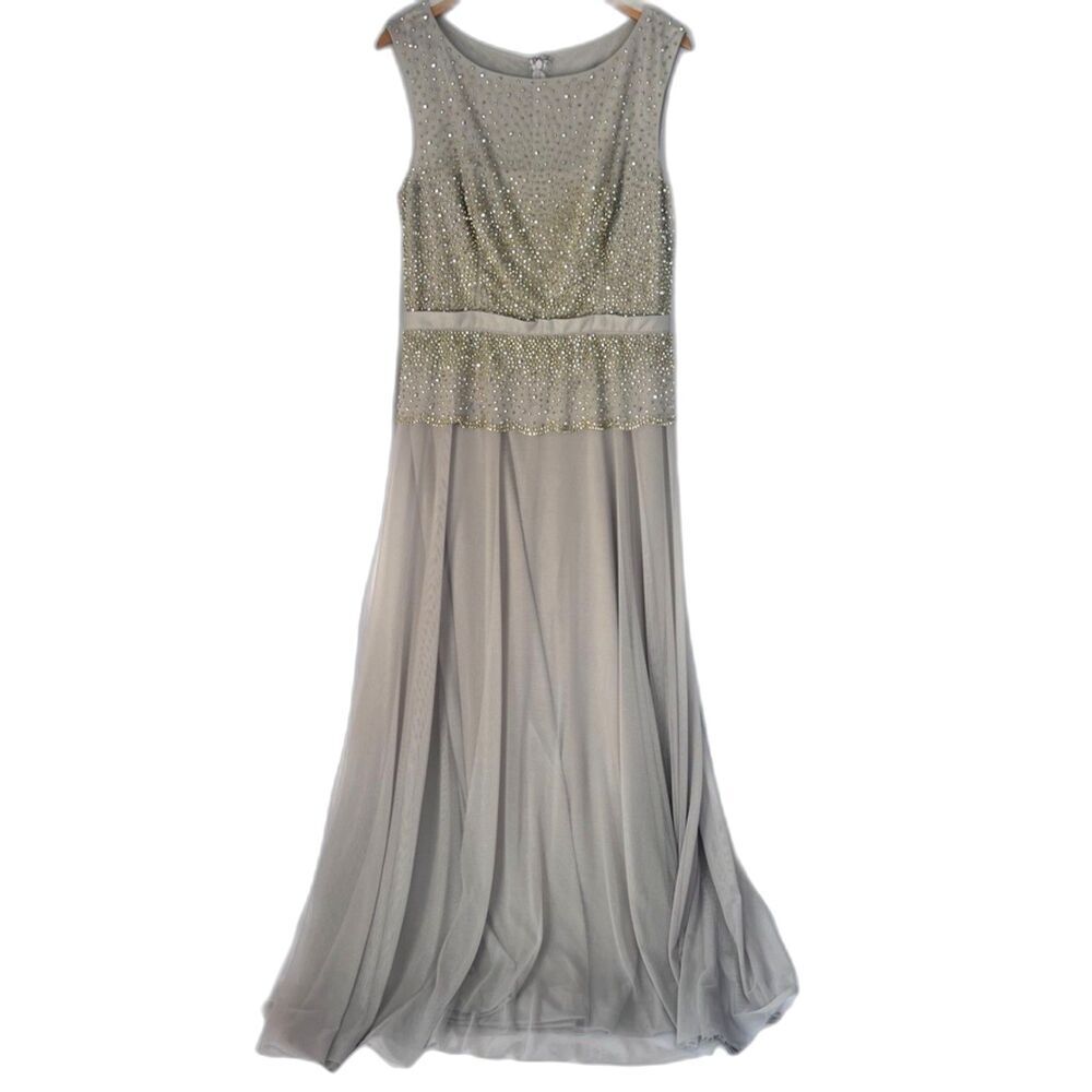 Camille La Vie Formal Evening Prom Dress Beaded Ribbon Waist Sleeveless Size 10